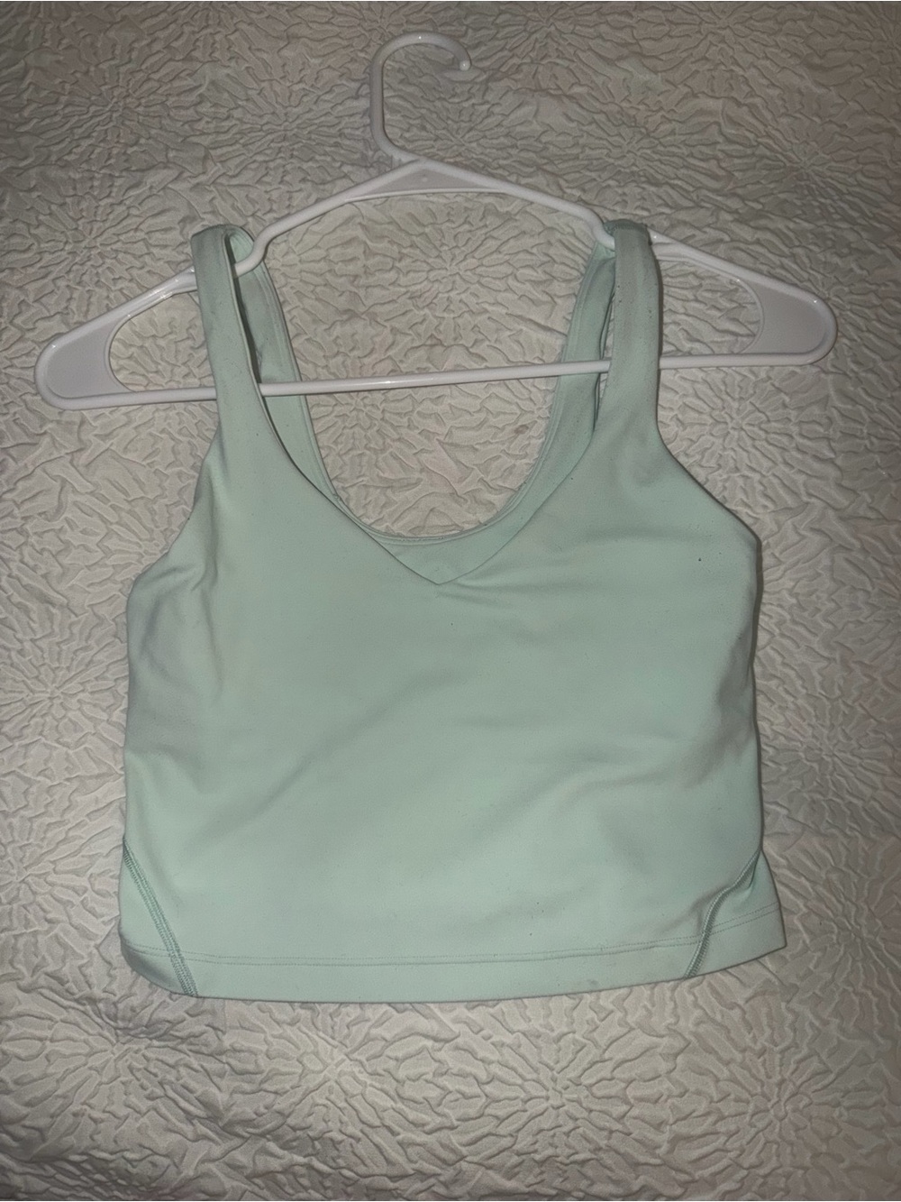 Lululemon Mint Green V-Neck Crop Tank Top
